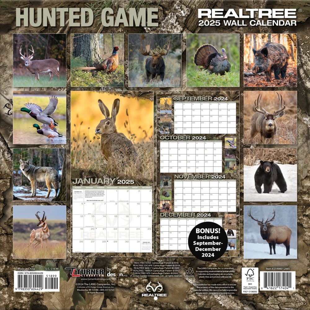 Realtree Hidden Hunter 2025 Wall Calendar First Alternate