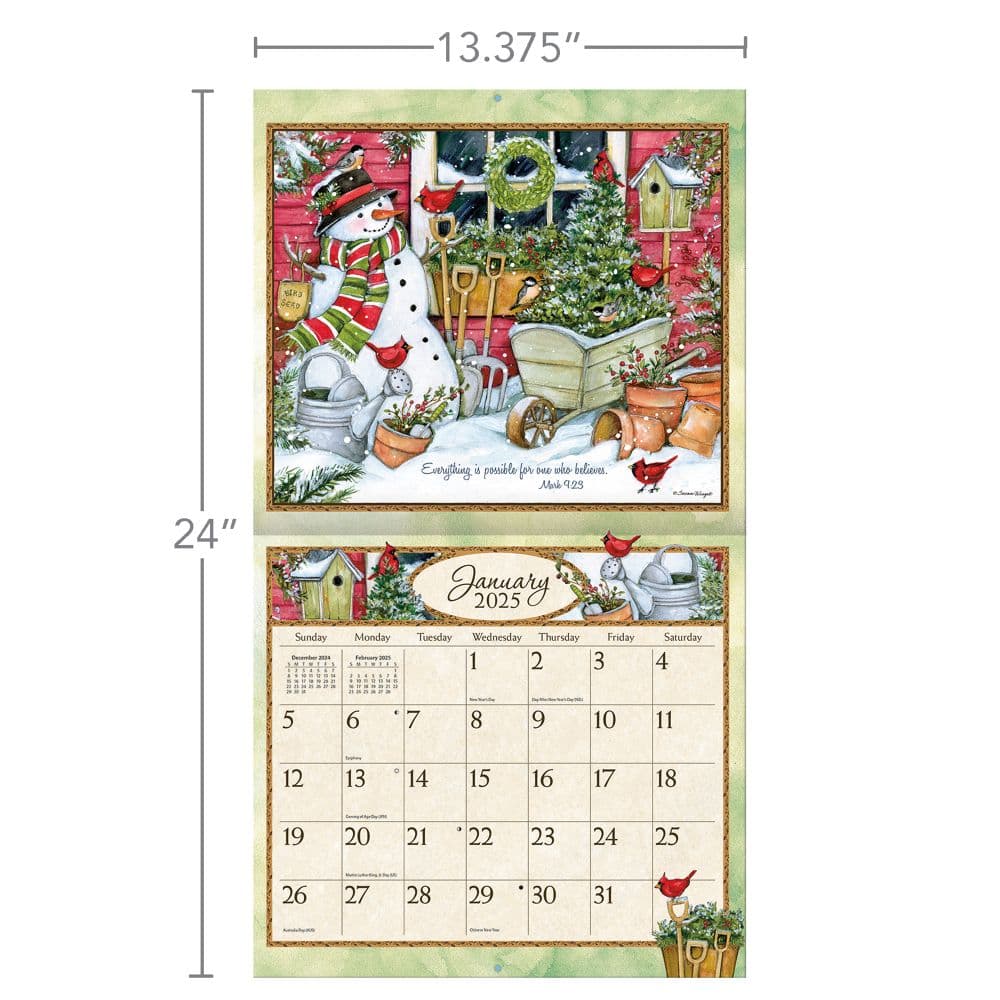 Bountiful Blessings 2025 Wall Calendar by Susan Winget