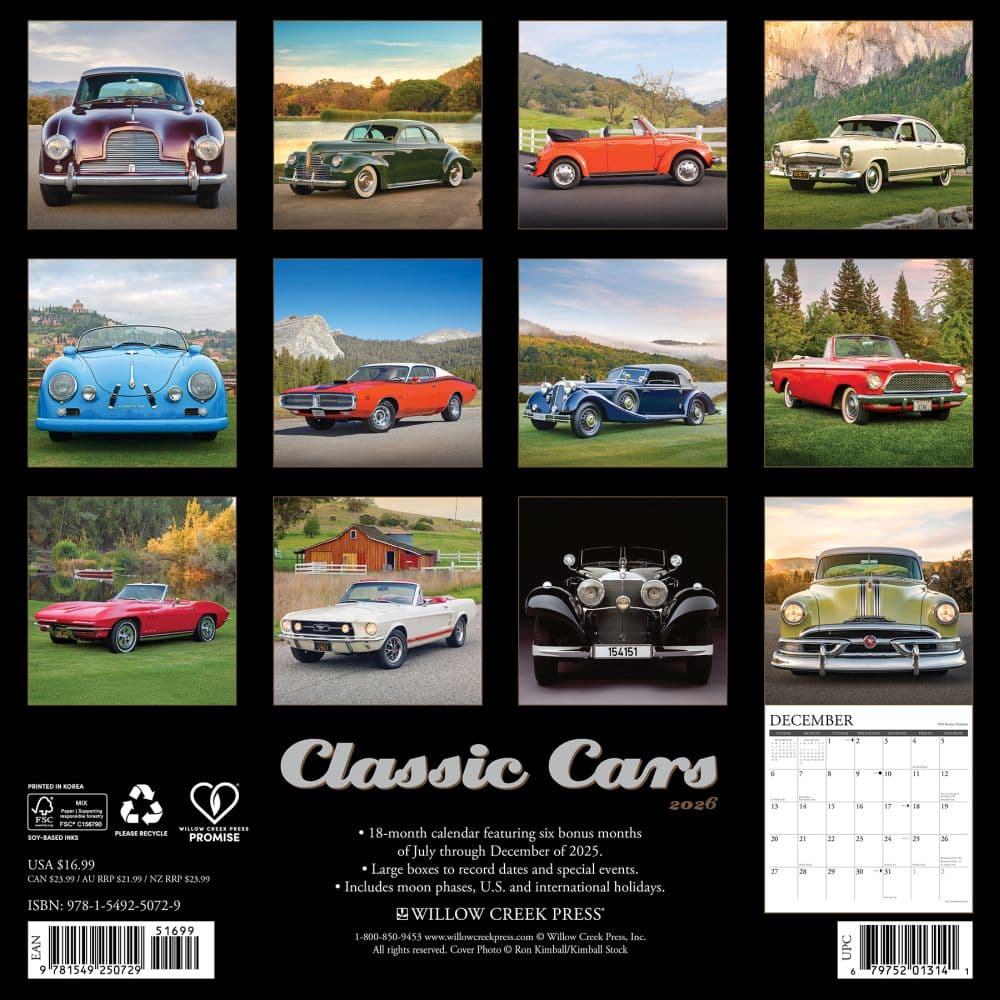 Just Classic Cars 2026 Wall Calendar First Alternate Image