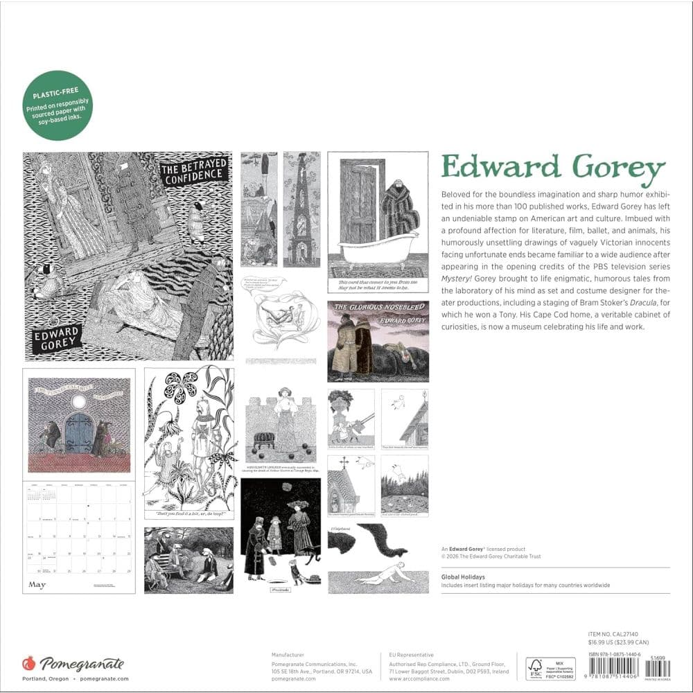 Edward Gorey 2027 Wall Calendar First Alternate Image