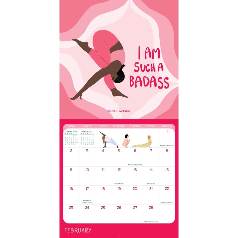 Yoga Is My Happy Place 2025 Wall Calendar interior 3