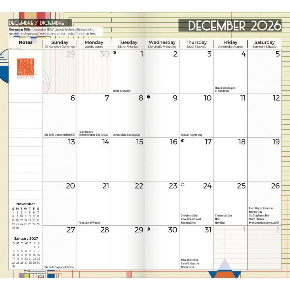 Frank Lloyd Wright 2 Year 2026 Pocket Planner Second Alternate Image