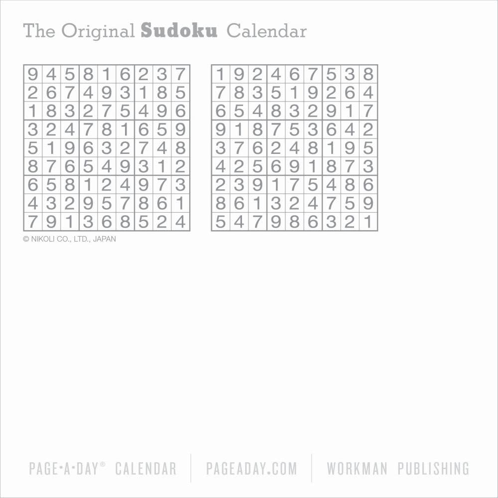 Original Sudoku 2027 Page-A-Day Desk Calendar Third Alternate Image