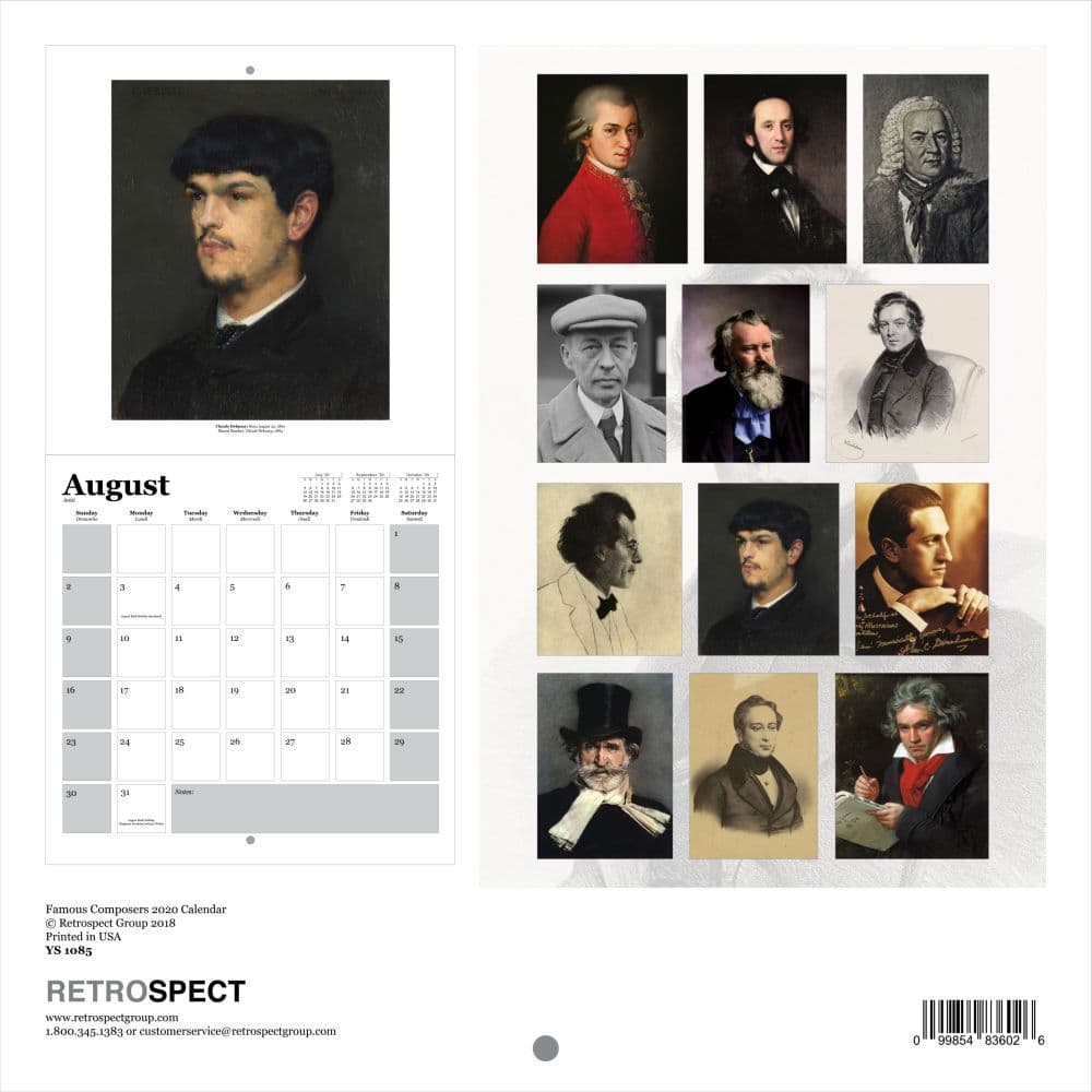 Famous Composers Wall Calendar