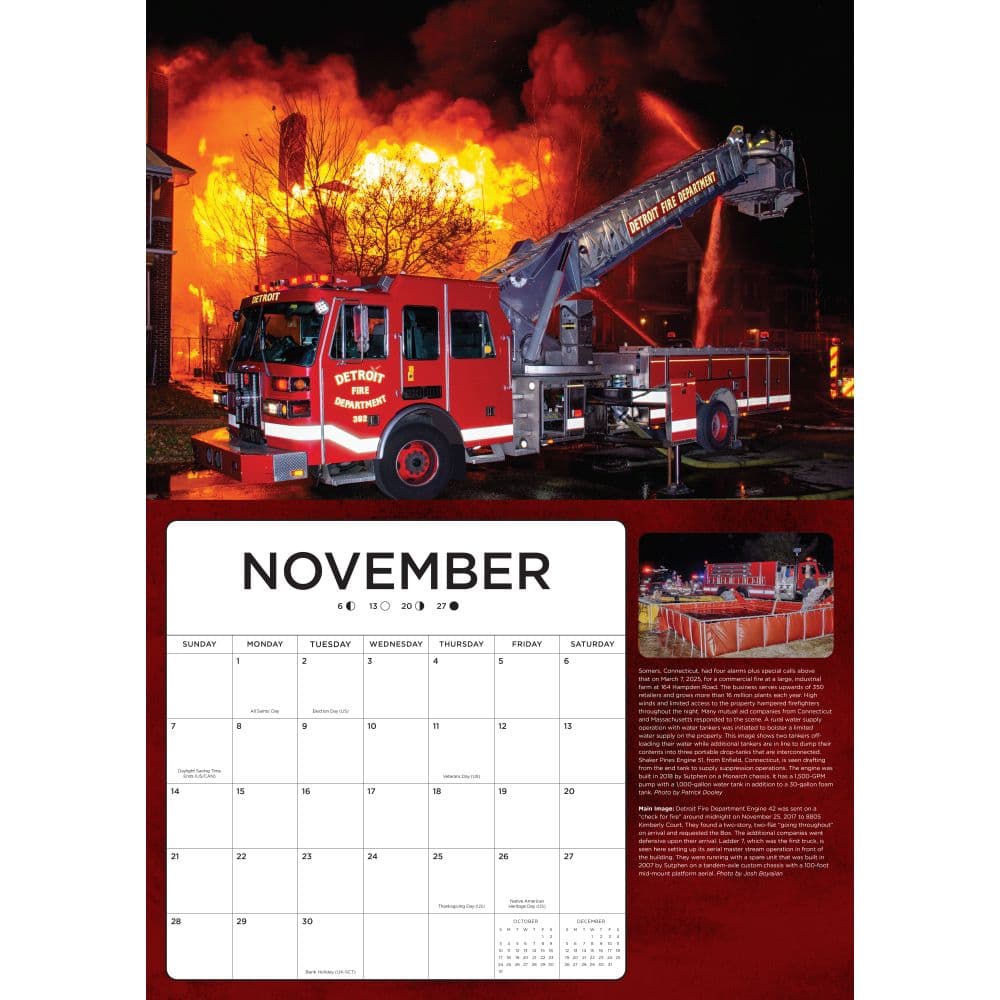 Fire Trucks in Action 2027 Wall Calendar Fourth Alternate Image