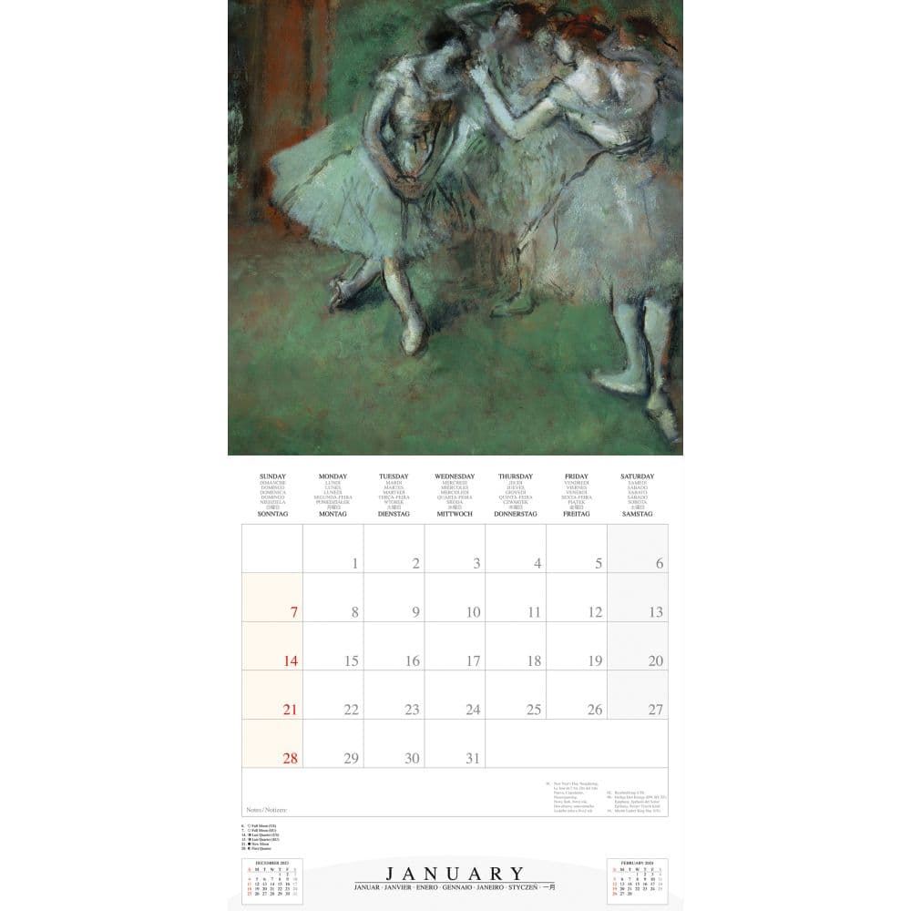 Degas Ballerinas 2024 Wall Calendar