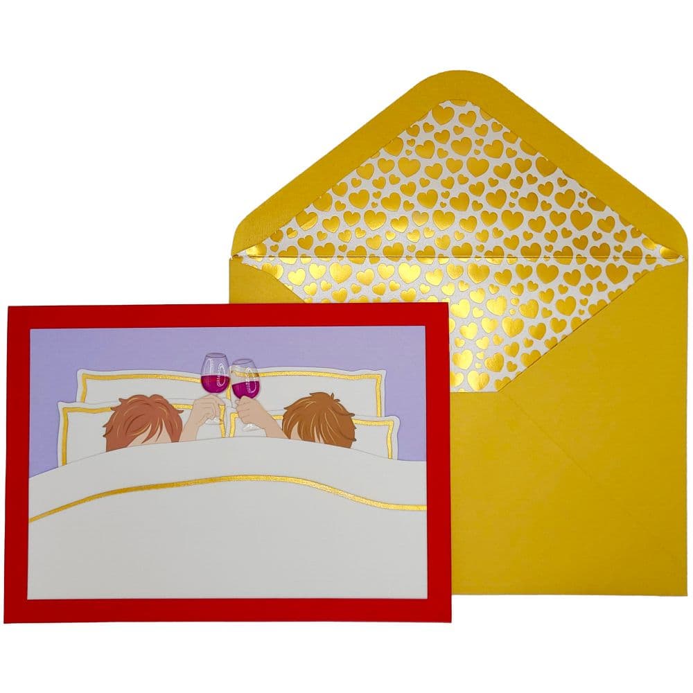 Wine in Bed Valentine Card Main Product Image