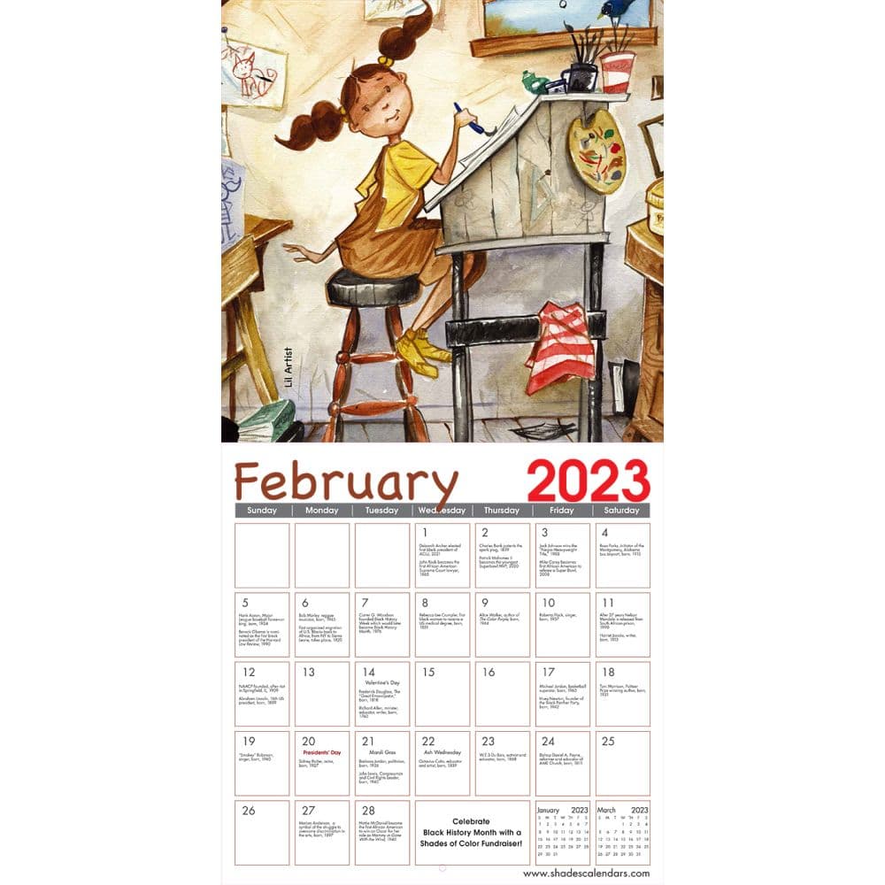 Shades of Color Kids 2023 Wall Calendar - Calendars.com