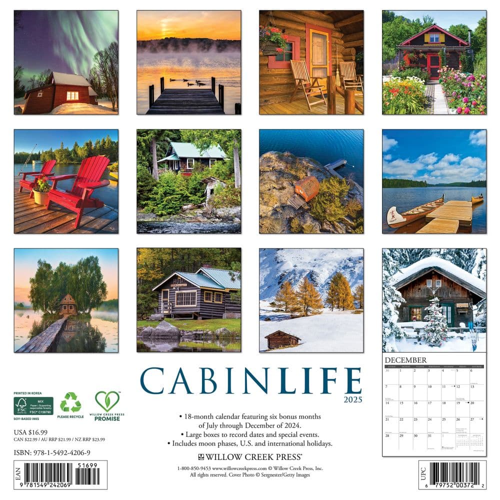 Cabin Life 2025 Wall Calendar First Alternate Image width=&quot;1000&quot; height=&quot;1000&quot;