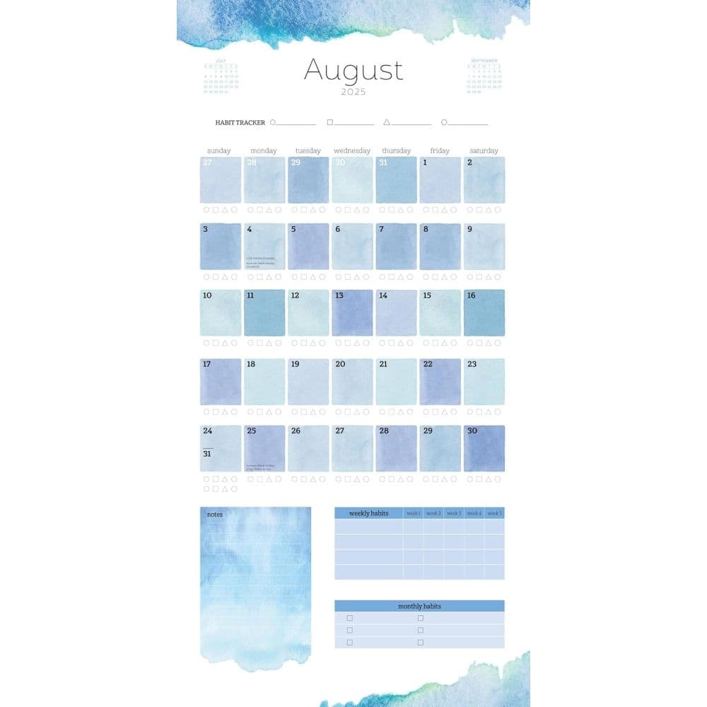 Habit Tracker 2025 Wall Calendar Third Alternate Image