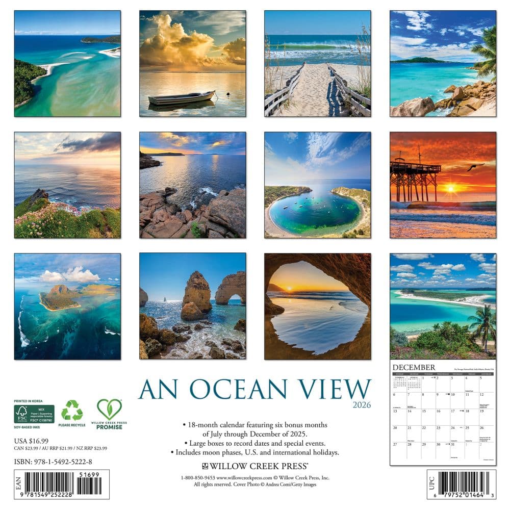Ocean View 2026 Wall Calendar First Alternate Image