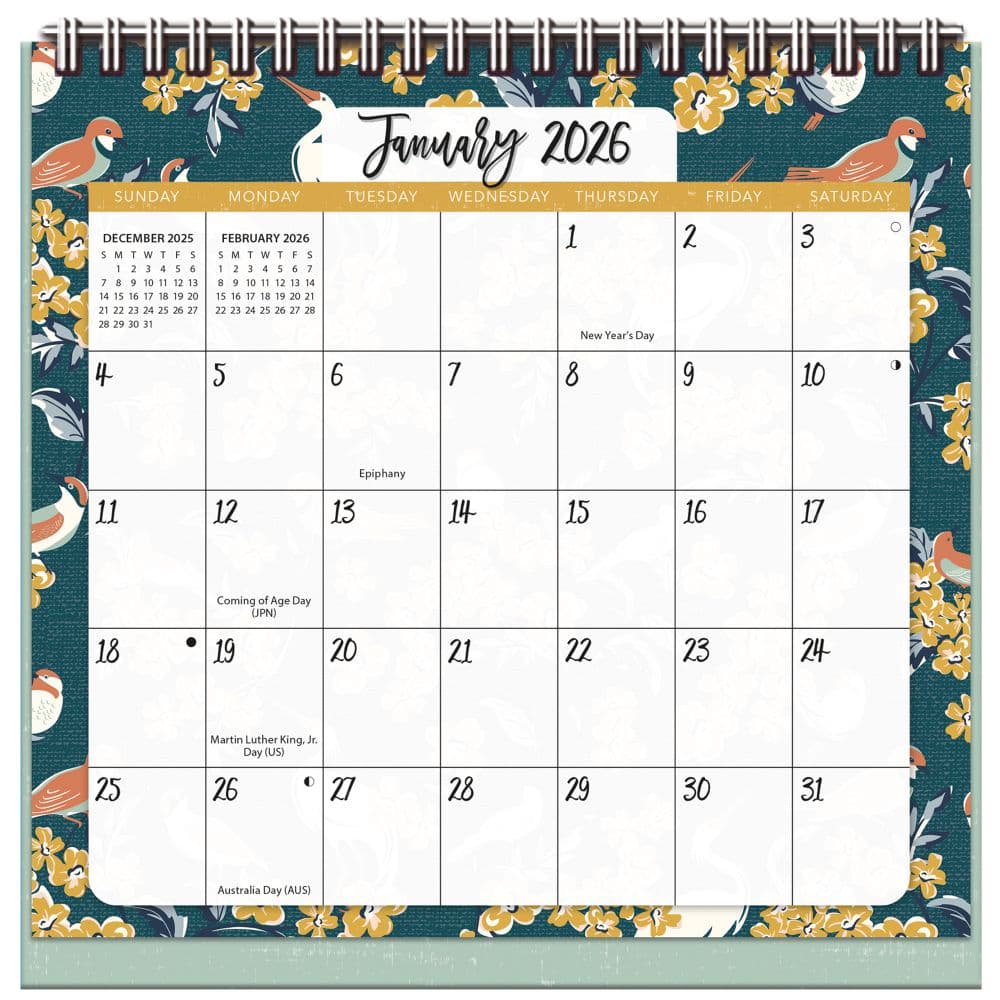 Flora and Fauna 2026 Easel Desk Calendar by Heather Dutton Fourth Alternate Image