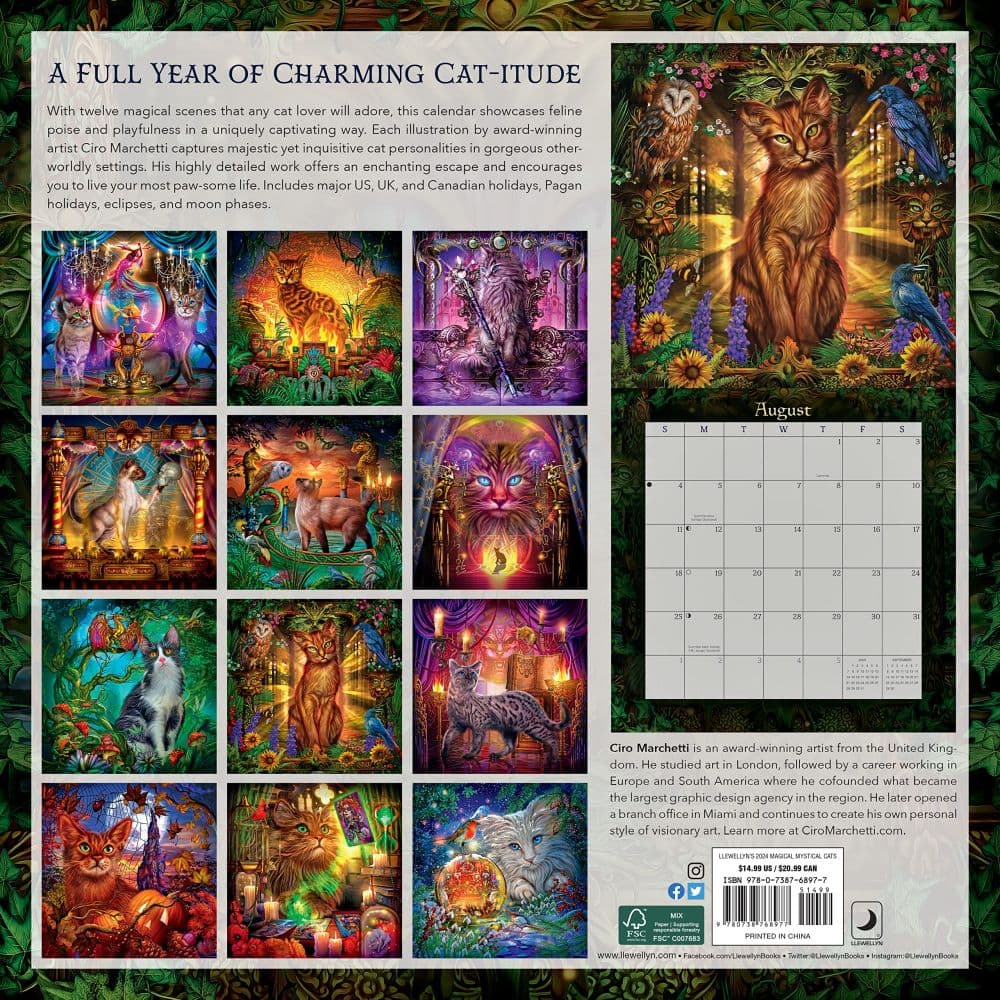 Magical Mystical Cats 2024 Wall Calendar Alt1