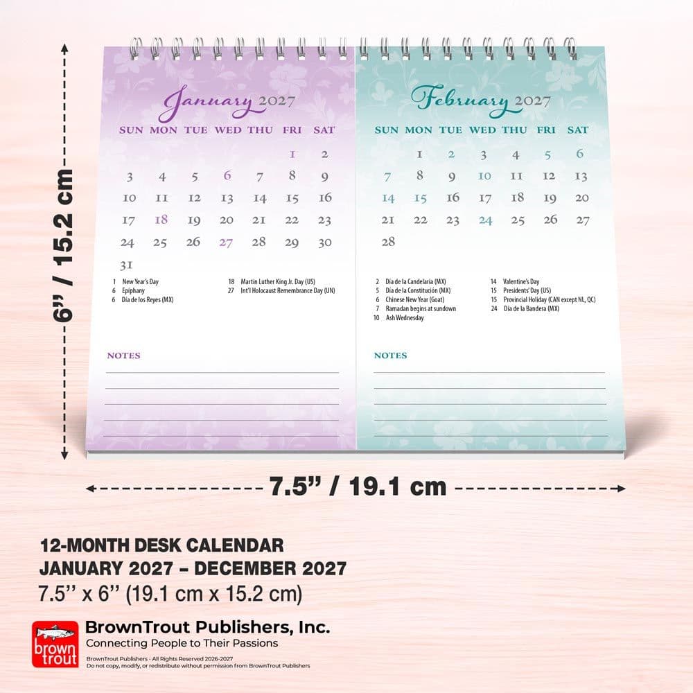 Patterned 2027 Double View Easel Desk Calendar Sixth Alternate Image