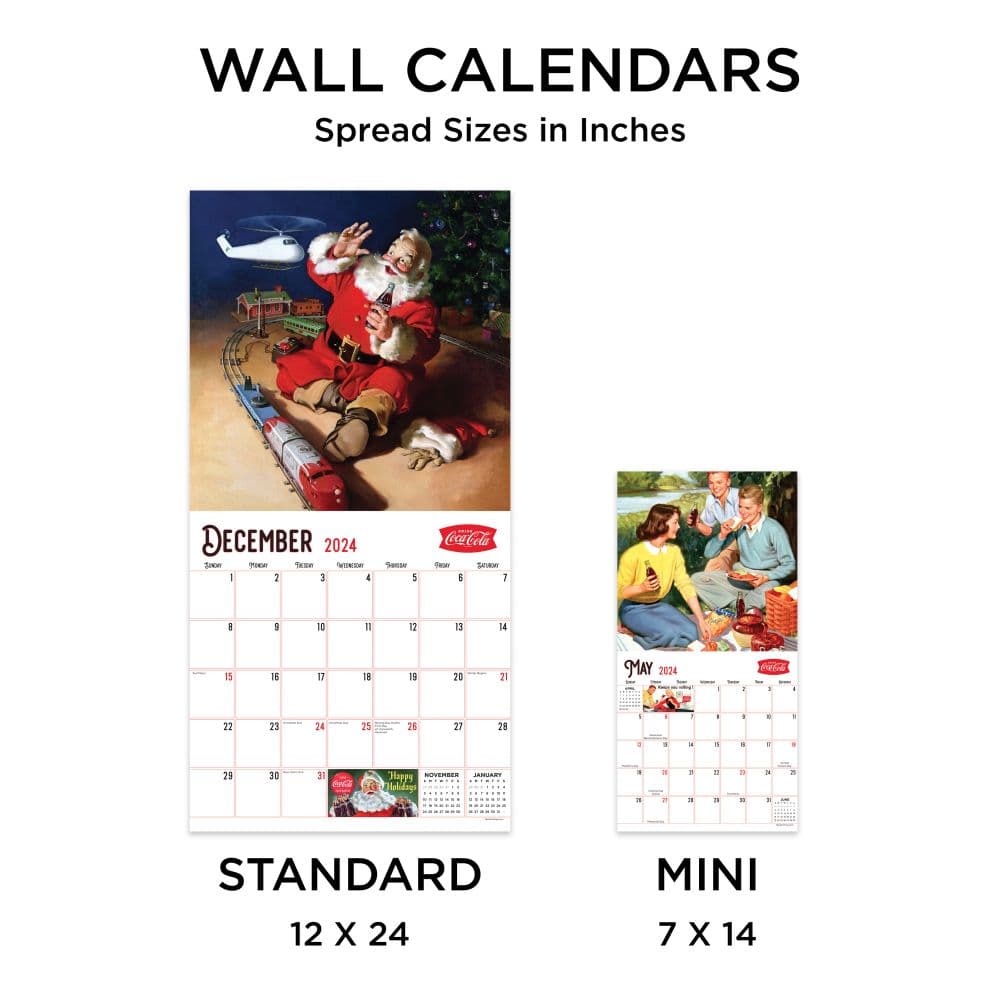 Coca Cola Anytime Nostalgia 2024 Wall Calendar