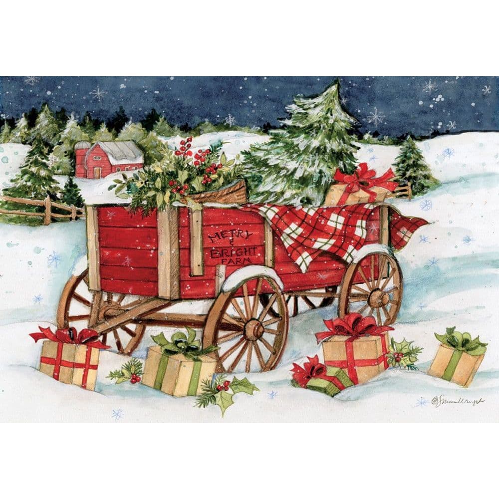 Snowy Delivery Petite Christmas Cards by Susan Winget Main Image