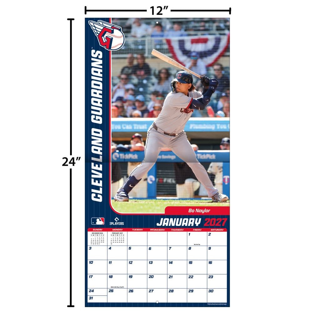 MLB Cleveland Guardians 2027 Wall Calendar Fourth Alternate Image
