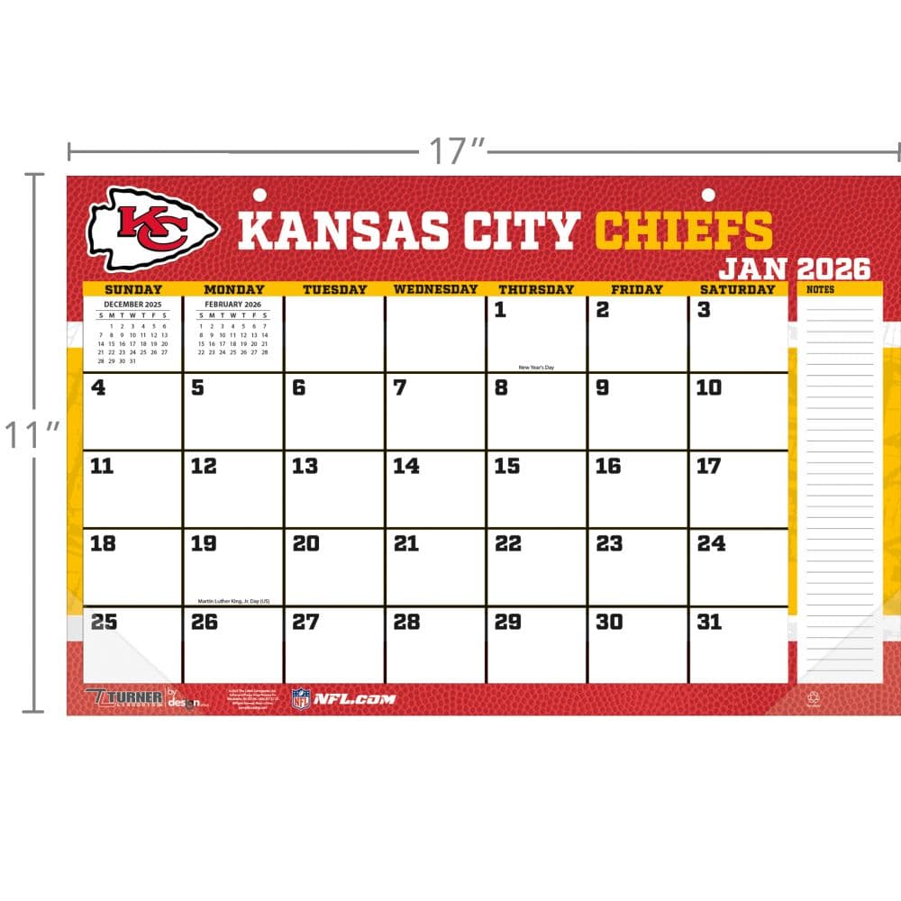 NFL Kansas City Chiefs 2026 Desk Pad First Alternate Image
