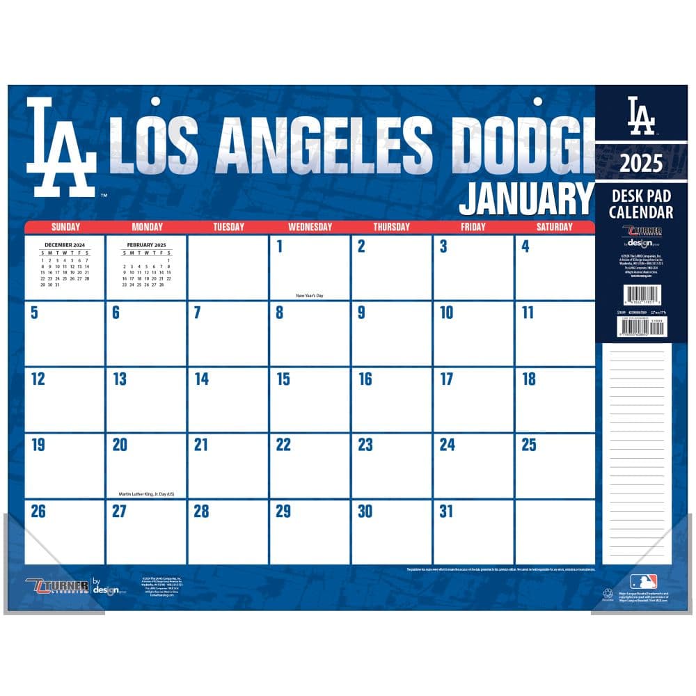 MLB Los Angeles Dodgers 2025 Desk Pad Main Image