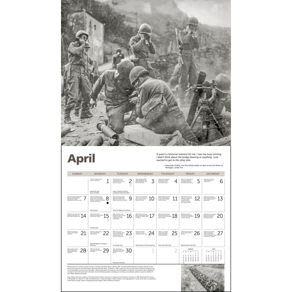 World War 2 Deluxe 2025 Wall Calendar