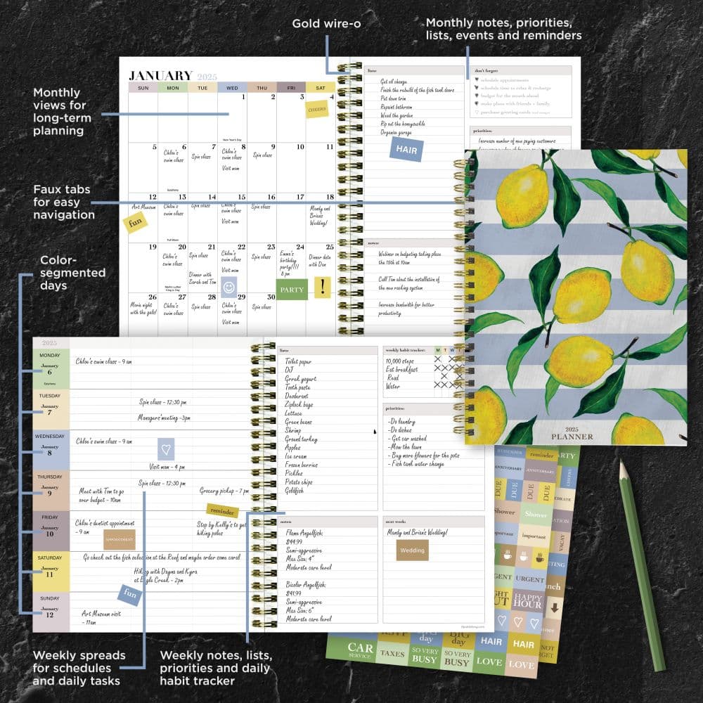 Lemon of Capri 2025 Weekly Planner information