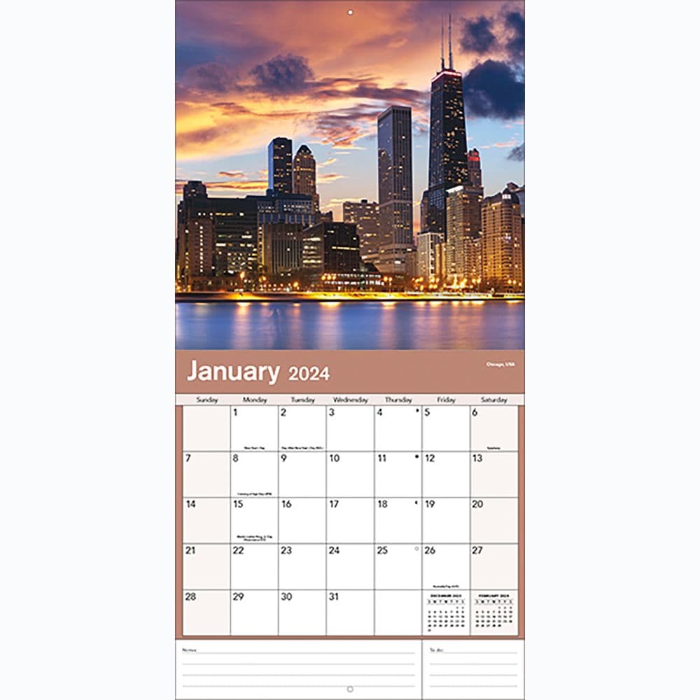 City Skylines 2024 Mini Wall Calendar Second Alternate Image width=&quot;1000&quot; height=&quot;1000&quot;