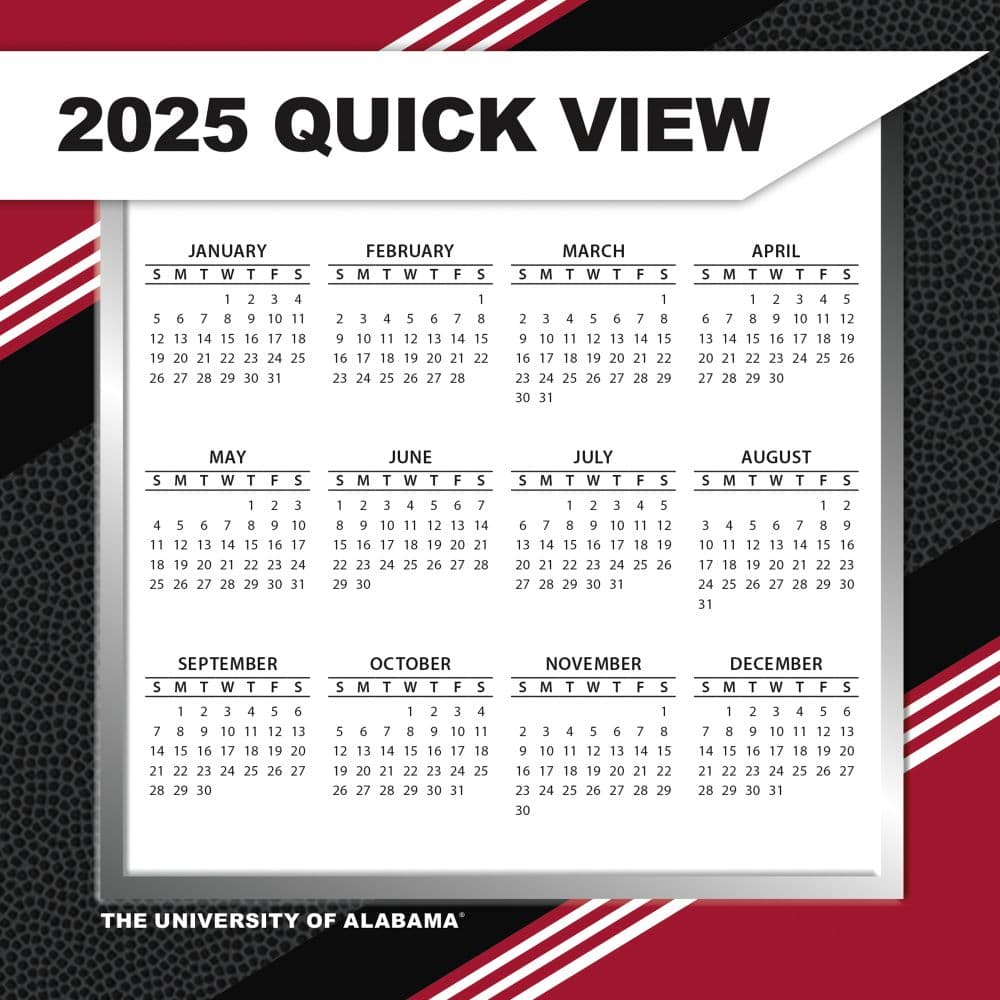 COL Alabama Crimson Tide 2025 Desk Calendar Third Alternate Image