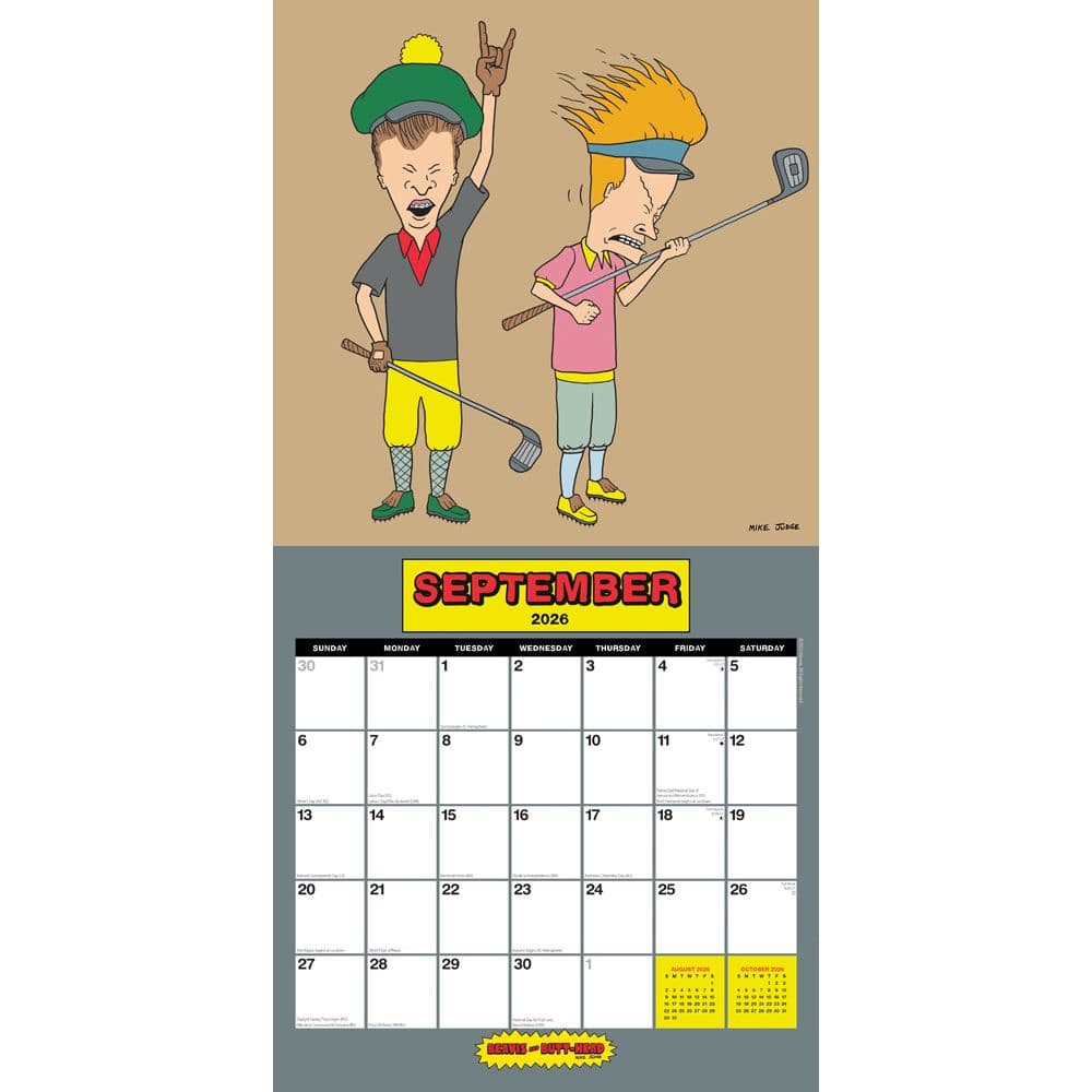 Beavis and Butt-head 2026 Wall Calendar Third Alternate Image