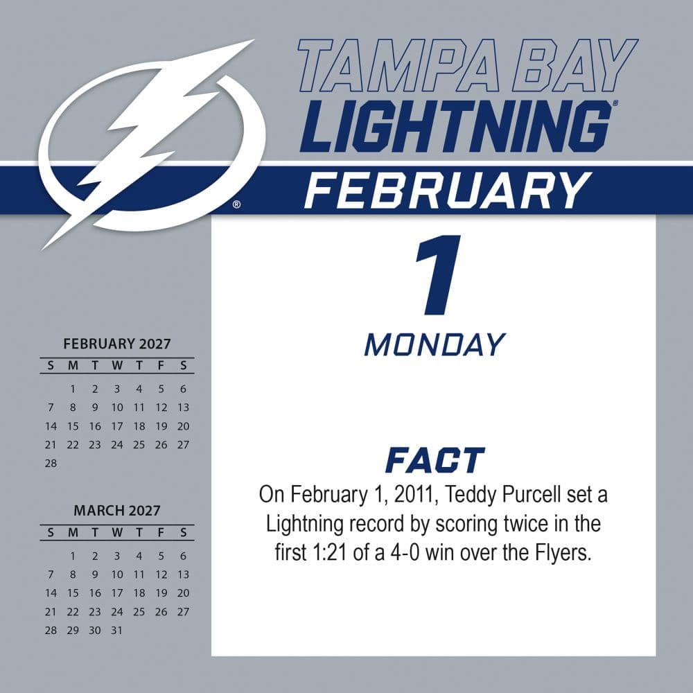 NHL Tampa Bay Lightning 2027 Desk Calendar Second Alternate Image