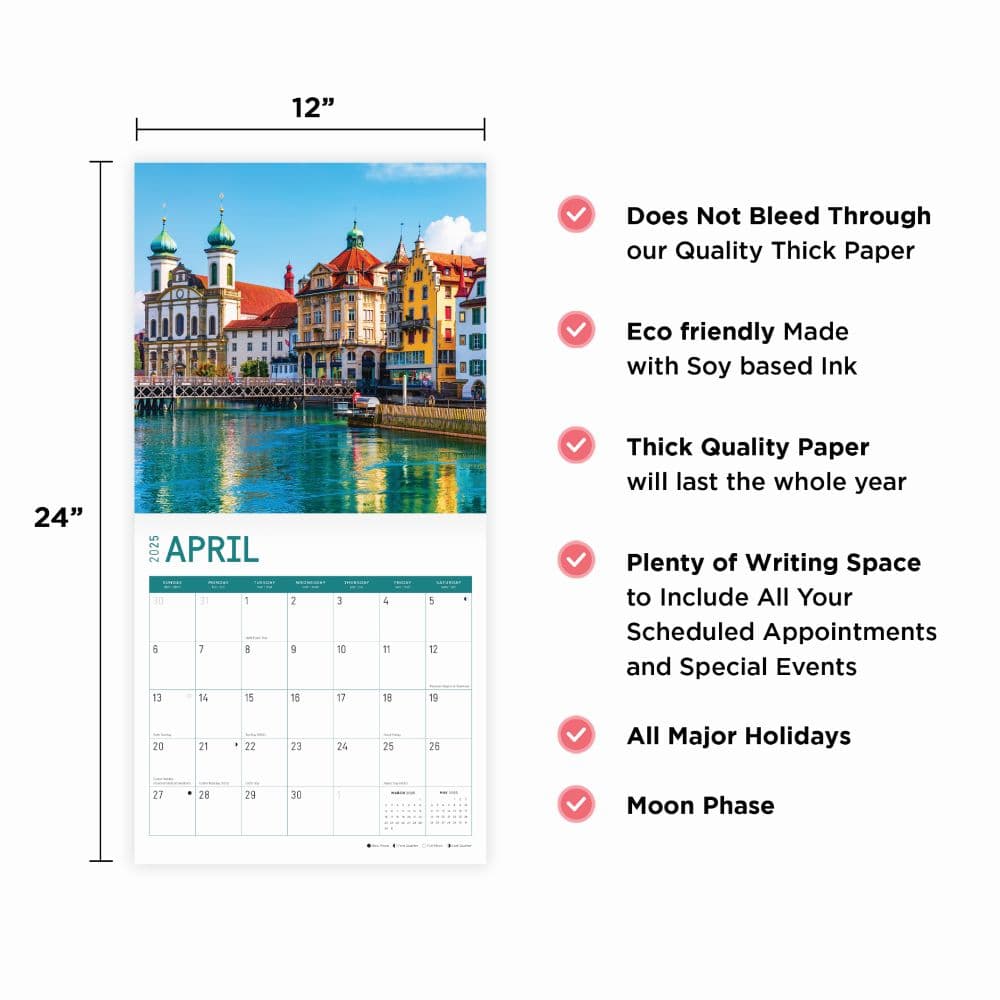 Switzerland 2025 Wall Calendar