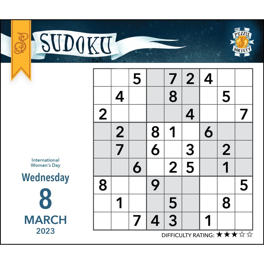 PZ Society Sudoku 2023 Desk Calendar - Calendars.com