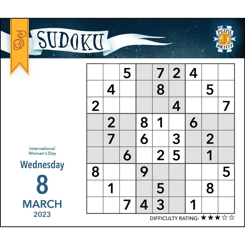 PZ Society Sudoku 2023 Desk Calendar - Calendars.com