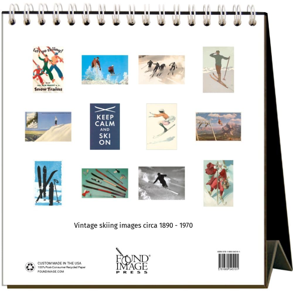 Skiing 2025 Easel Desk Calendar