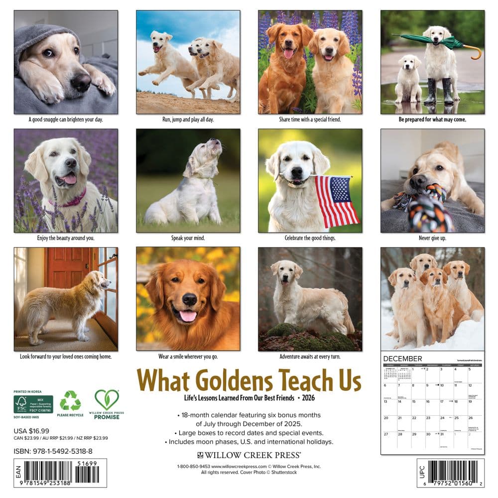What Goldens Teach Us 2026 Wall Calendar First Alternate Image