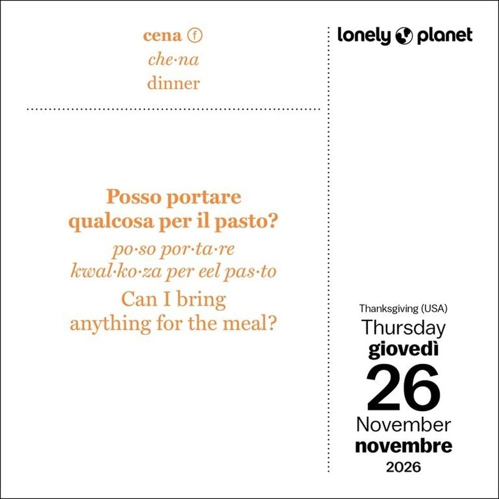 Lonely Planet Italian 2026 Desk Calendar Fourth Alternate Image