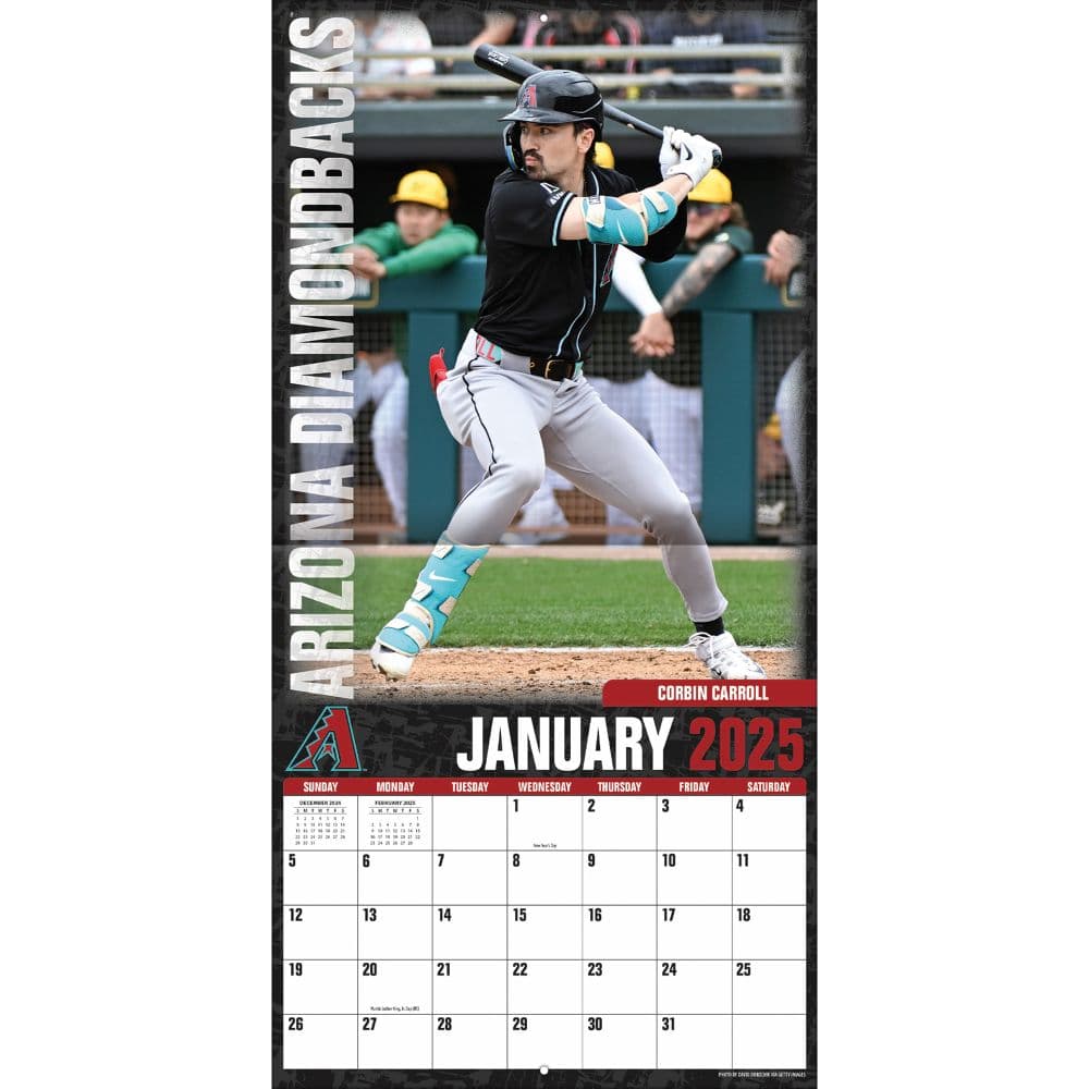 MLB Arizona Diamondbacks 2025 Wall Calendar Third Alternate Image