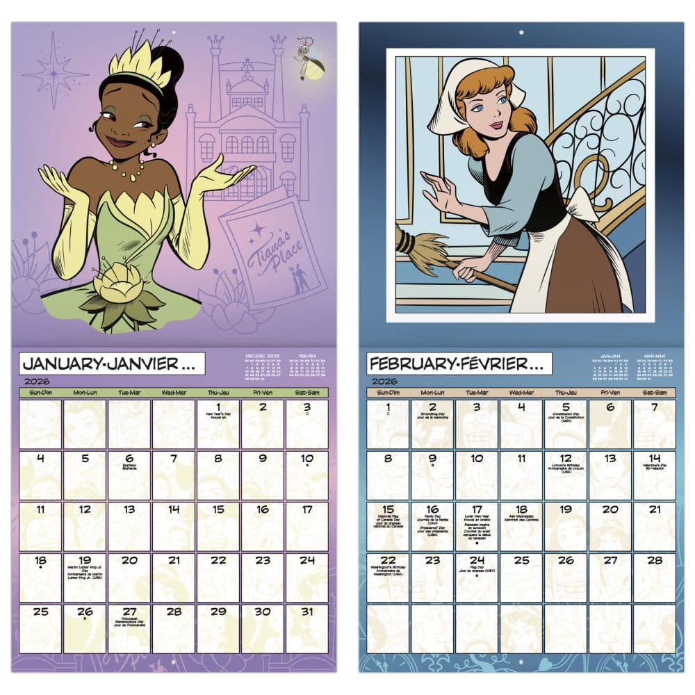 Disney Princess 2026 Wall Calendar French Fifth Alternate Image