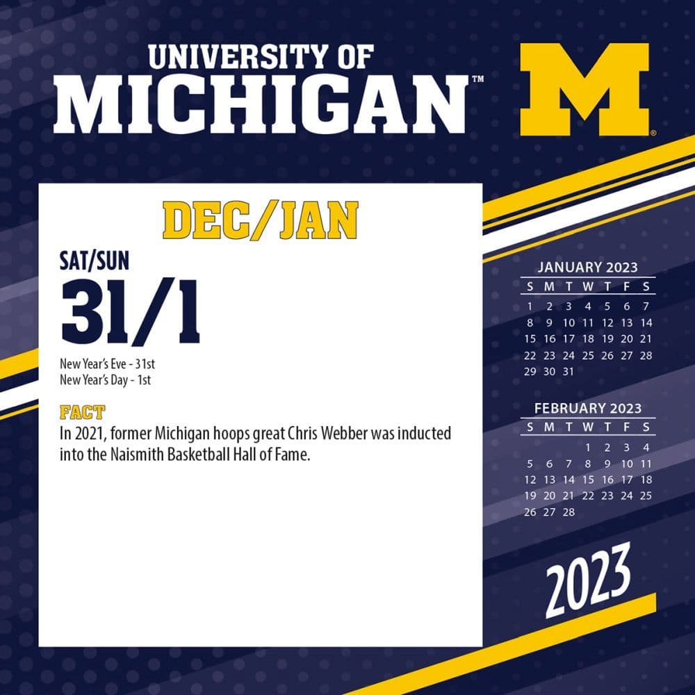 University Of Michigan Calendar 2023 Michigan Wolverines 2023 Desk Calendar - Calendars.com