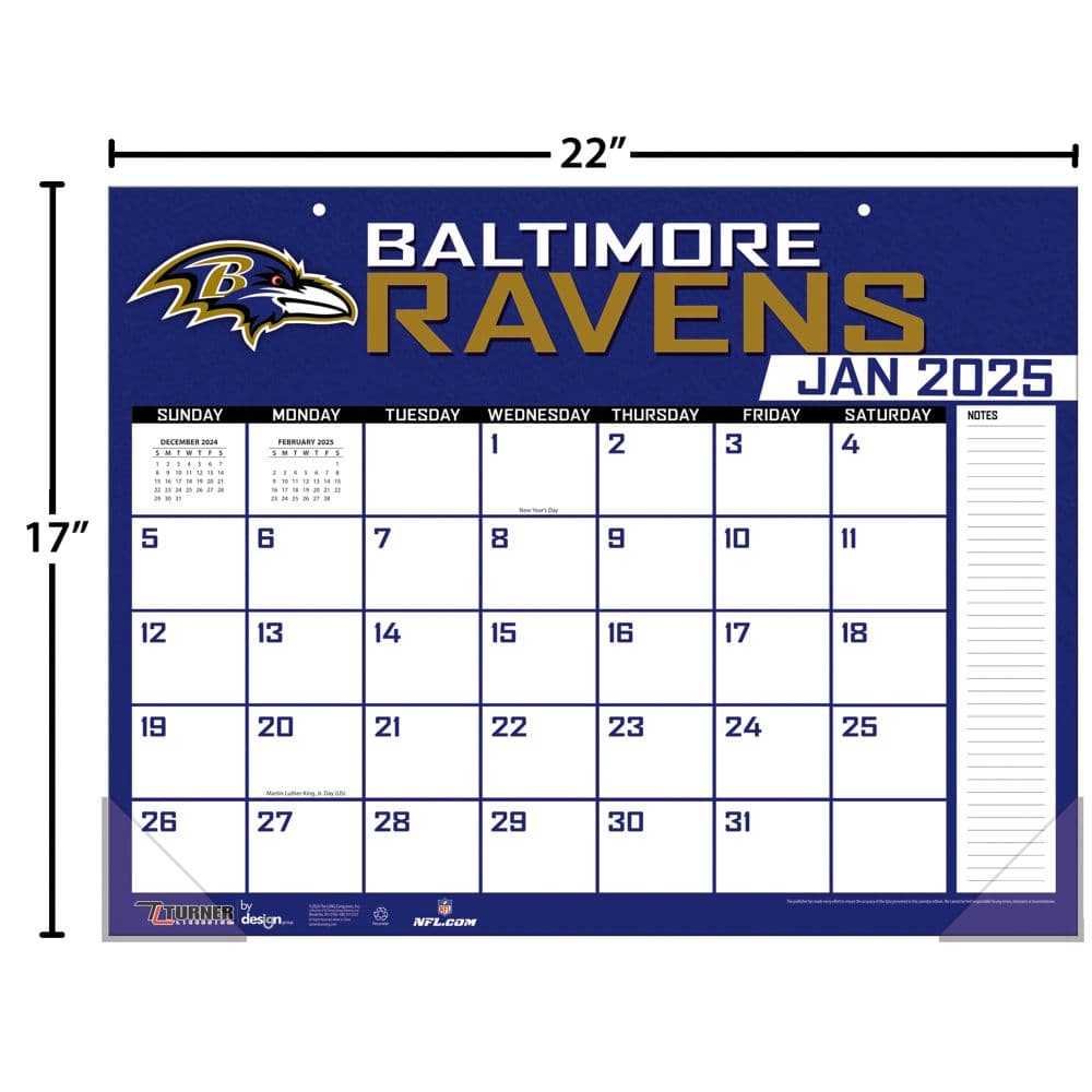 NFL Baltimore Ravens 2025 Desk Pad Fourth Alternate Image