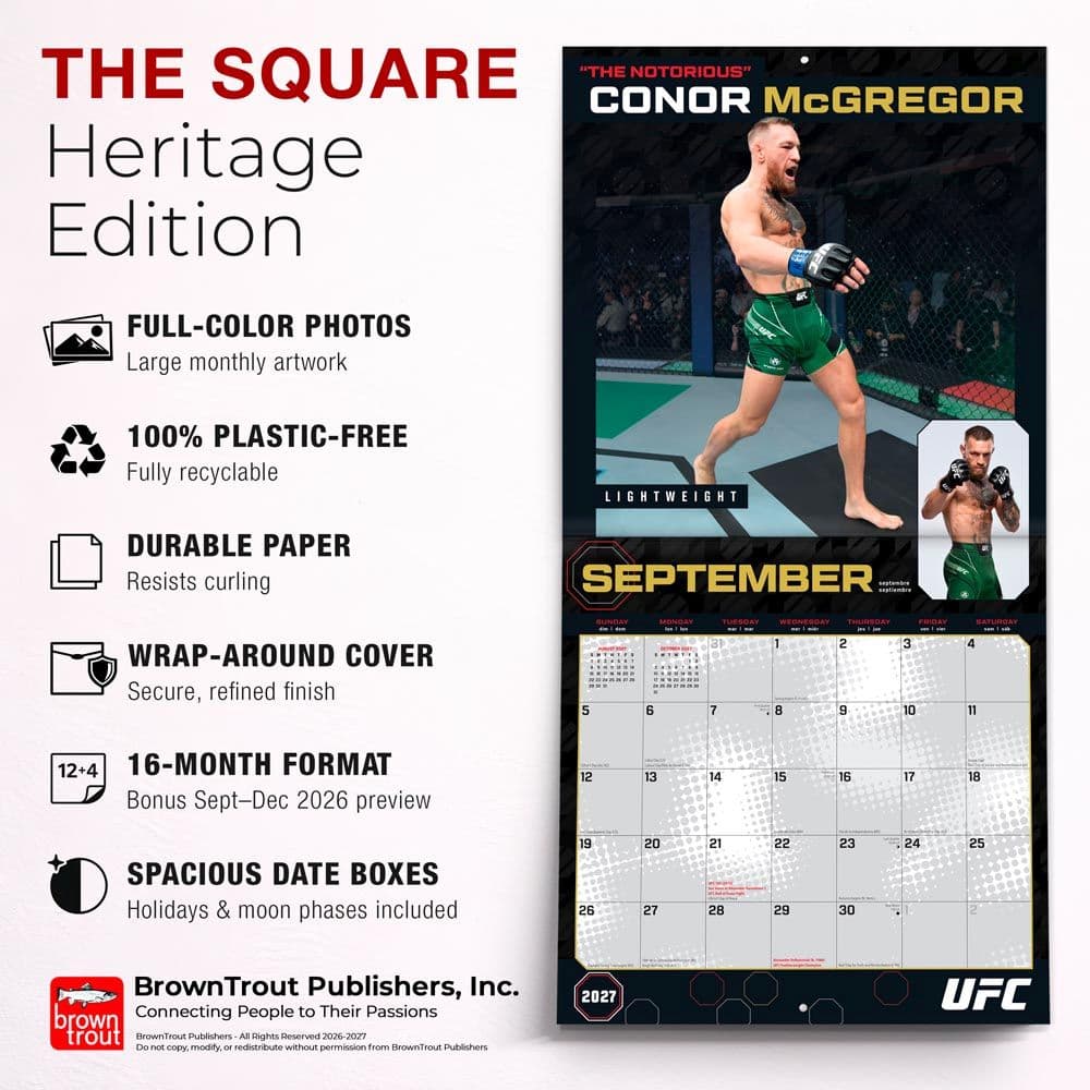 UFC Athletes 2027 Wall Calendar Fifth Alternate Image