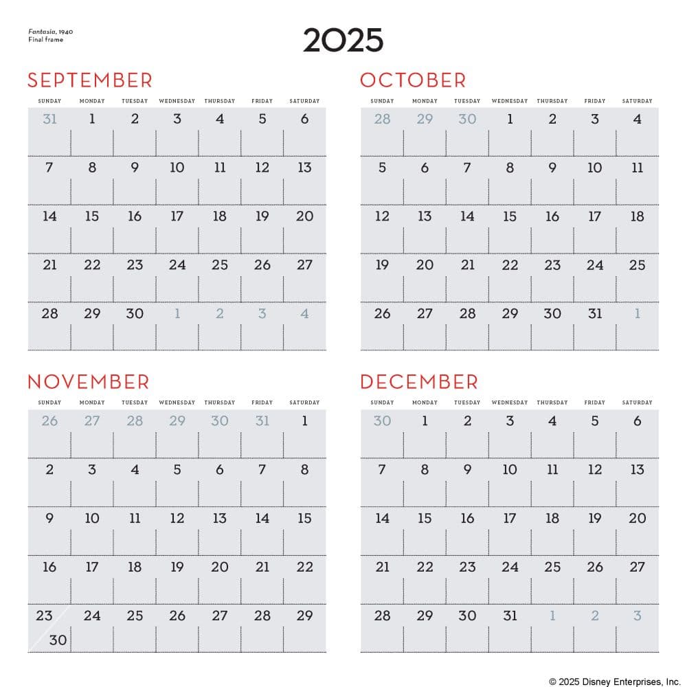 Disney Animation 2026 Wall Calendar Ninth  Alternate Image