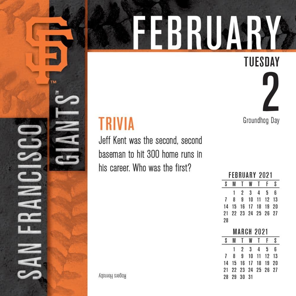 San Francisco Giants Desk Calendar