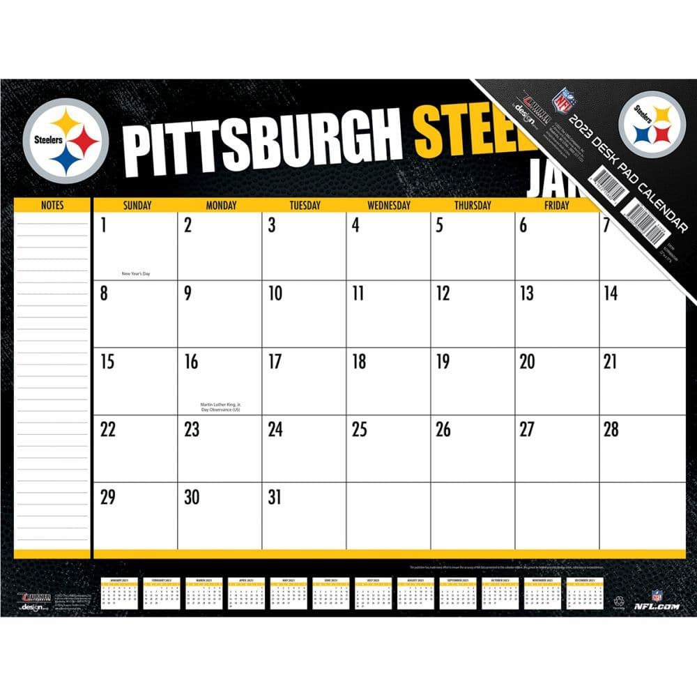 NFL Pittsburgh Steelers 2023 Desk Pad - Calendars.com