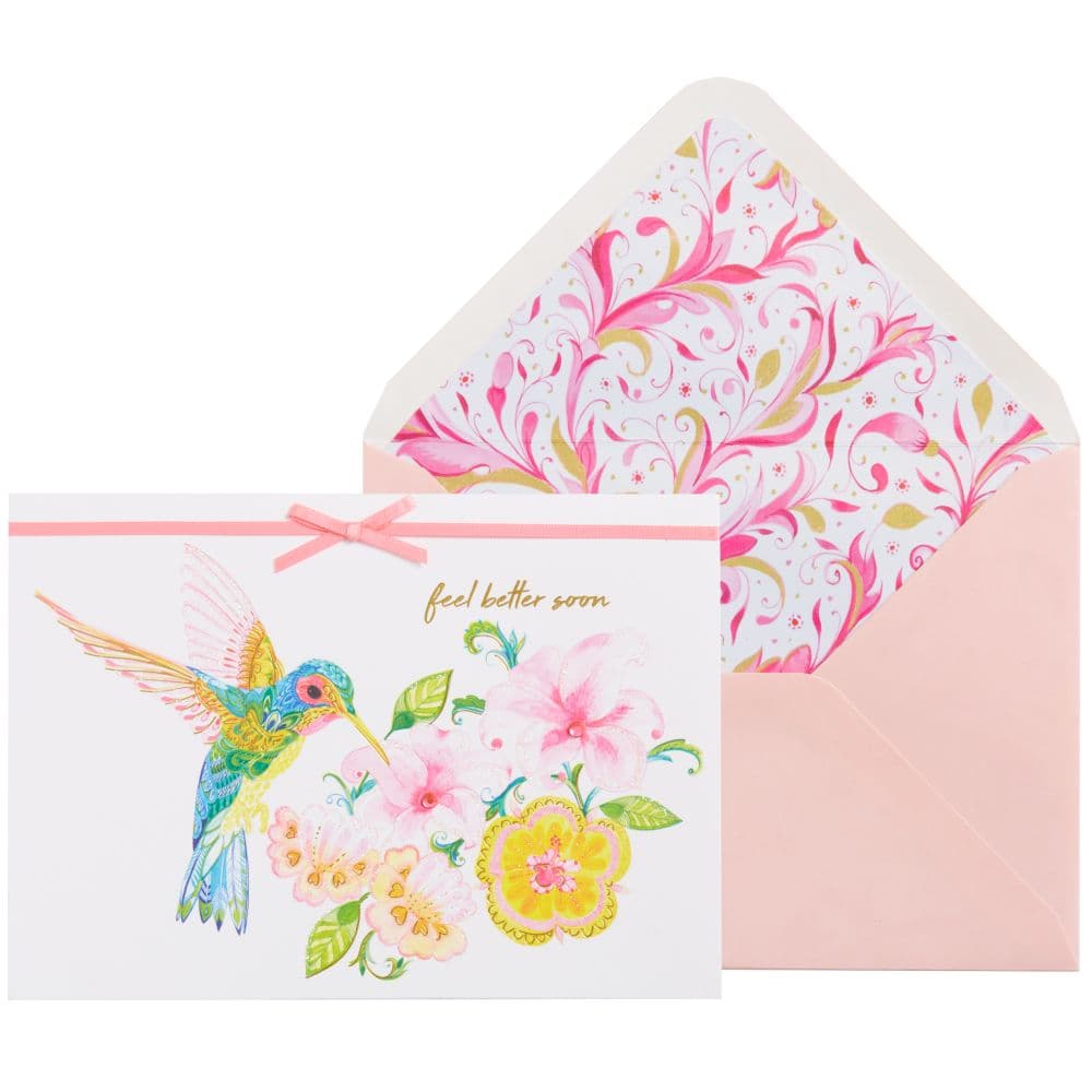 Hummingbird and Lily Get Well Card Main Product Image width=&quot;1000&quot; height=&quot;1000&quot;