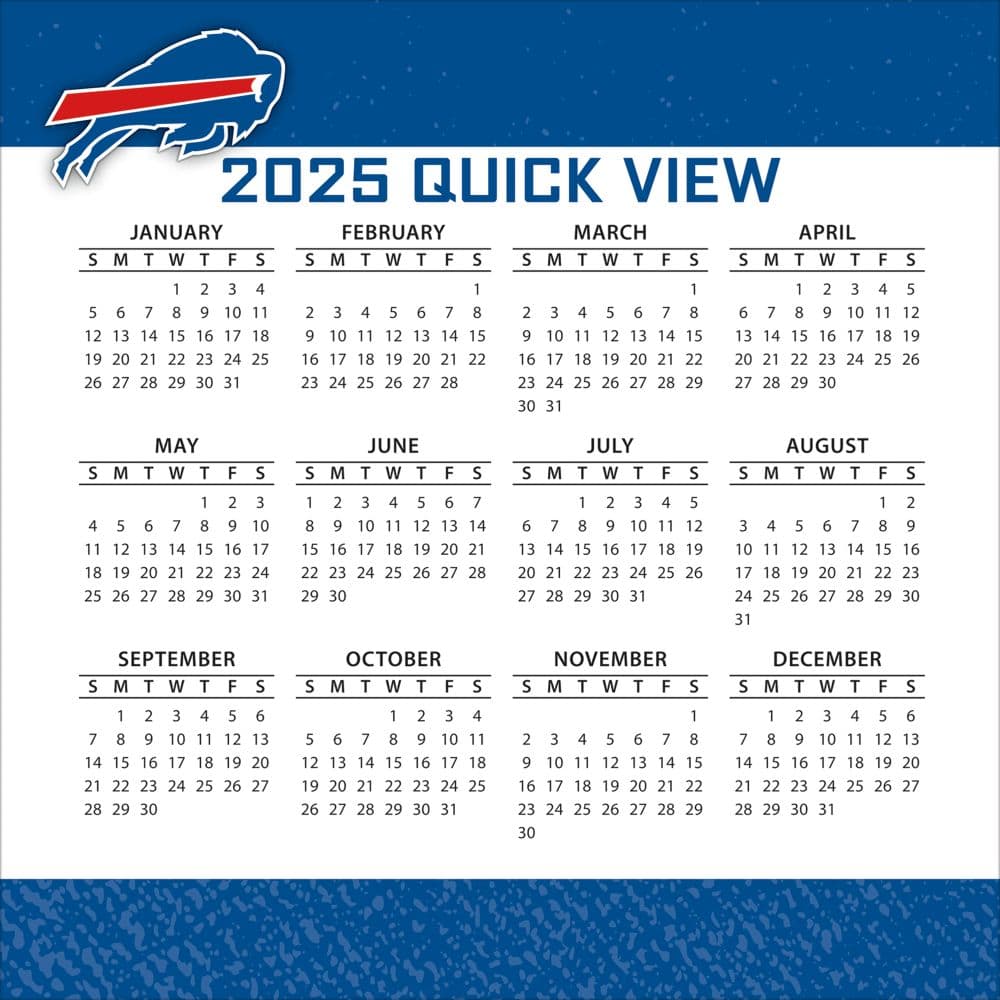 NFL Buffalo Bills 2025 Desk Calendar Third Alternate Image