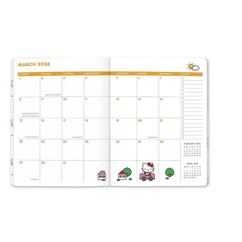 Hello Kitty Playful Pink 2026 Monthly Planner