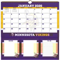 image NFL Minnesota Vikings 2026 Memomate Spiral Wall Calendar