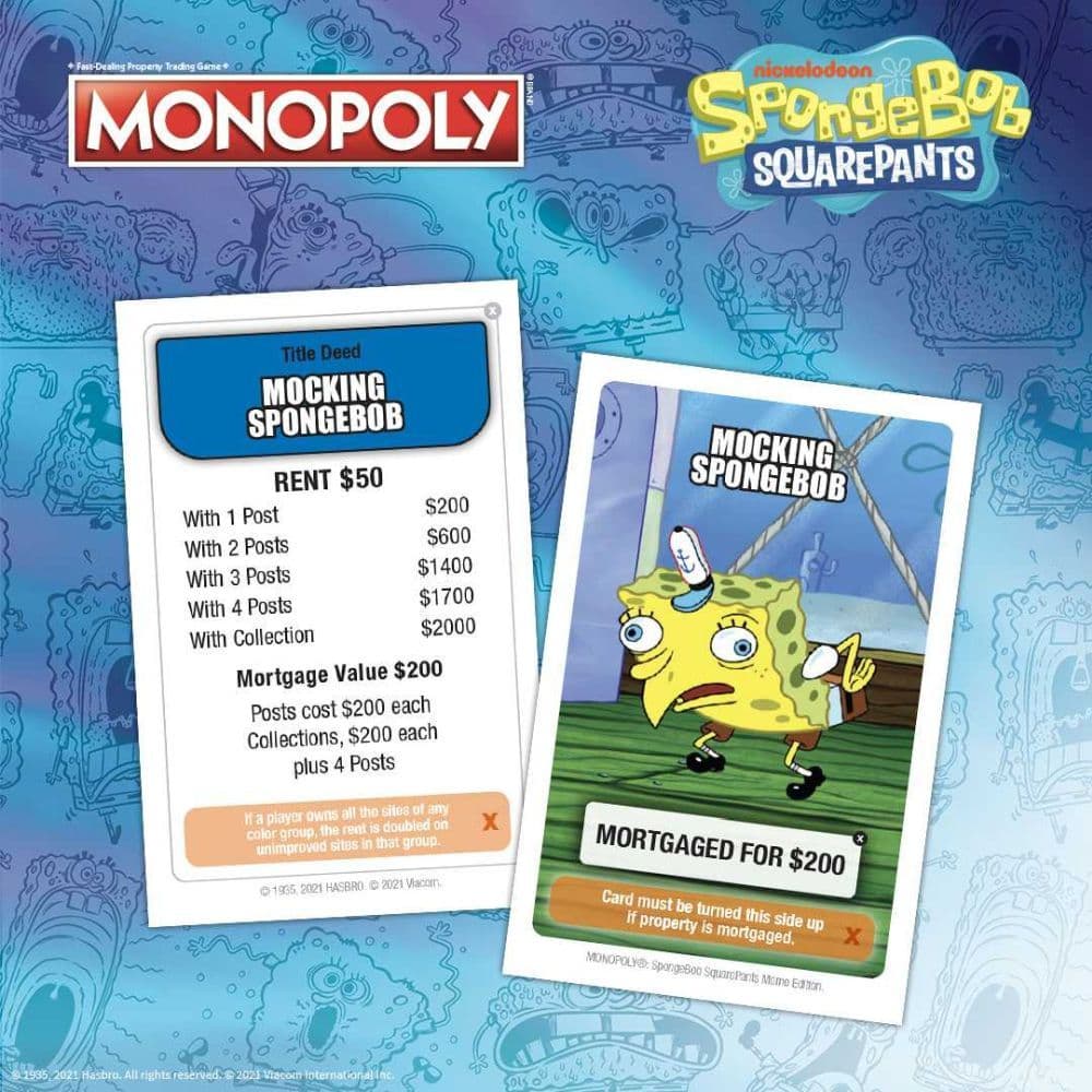 Monopoly Spongebob Squarepants Meme Edition - Calendars.com