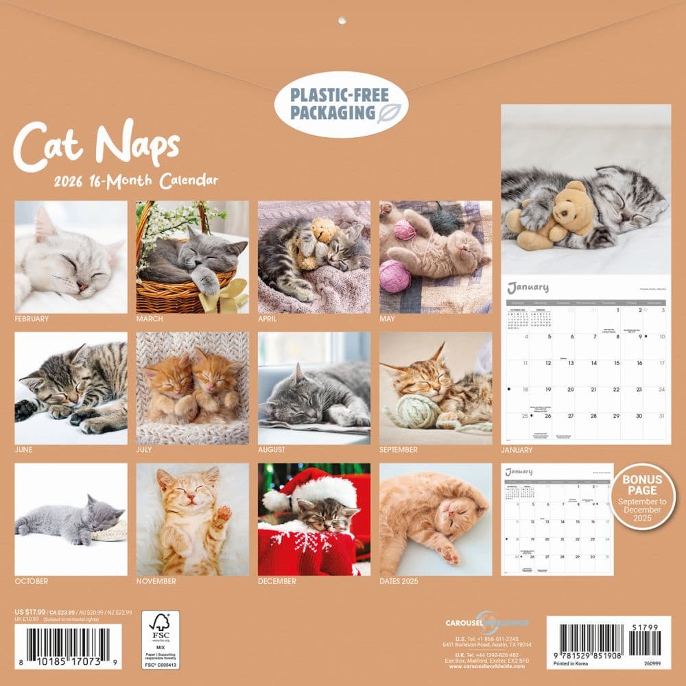 Cat Naps 2026 Wall Calendar First Alternate Image