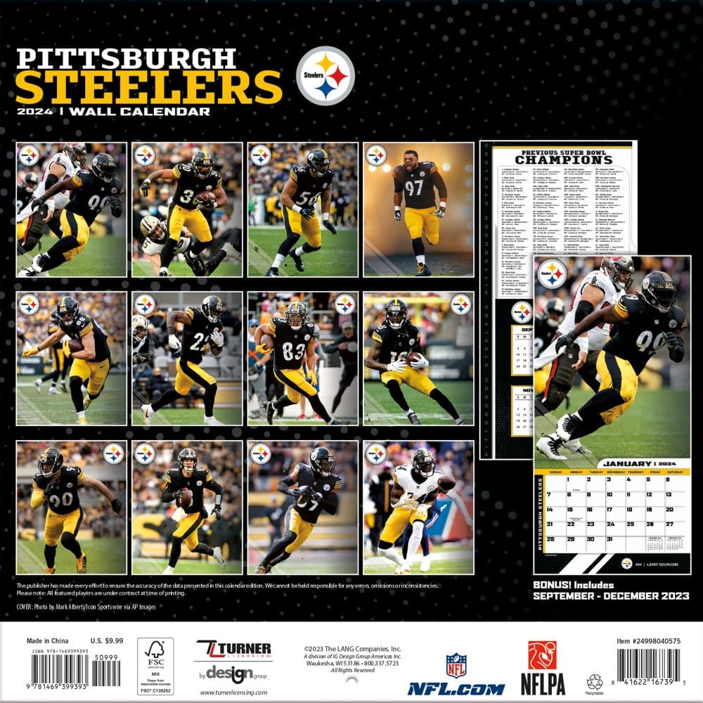 NFL Pittsburgh Steelers 2024 Mini Wall Calendar First Alternate Image width=&quot;1000&quot; height=&quot;1000&quot;